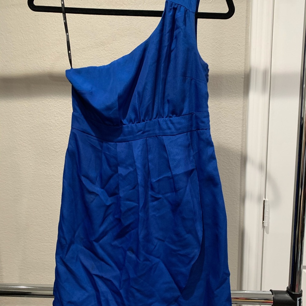 One shoulder Royal blue dress